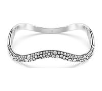 Sublima bangle, Round cut, White, Rhodium plated