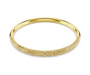 Sublima bangle, Snow pavé, Gold tone, 18K gold finish