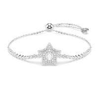 Sublima bracelet, Round cut, Star, White, Rhodium plated