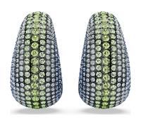 Sublima clip earrings, Round cut, Large, Multicoloured, Ruthenium plated