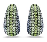 Sublima clip earrings, Round cut, Medium, Multicoloured, Ruthenium plated