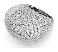 Sublima cocktail ring, Large, White, Rhodium plated