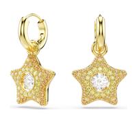 Sublima drop earrings, Round cut, Star, Multicoloured, 18K gold finish