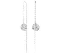 Sublima drop earrings, White, Rhodium plated