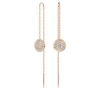 Sublima drop earrings, White, Rose gold-tone plated