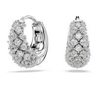 Sublima earrings, White, Rhodium plated
