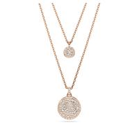 Sublima layered pendant, White, 18K rose gold finish