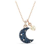 Sublima pendant, Crystal pearl, Moon, Multicoloured, 18K rose gold finish
