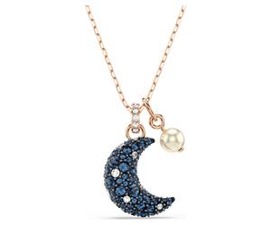 Sublima pendant, Crystal pearl, Moon, Multicoloured, 18K rose gold finish