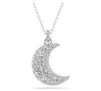 Swarovski Luna Pendant Necklace, Crescent Moon Motif with White Pavé Stones in a Rhodium Plated Setting, from the Swarovski Luna Collection