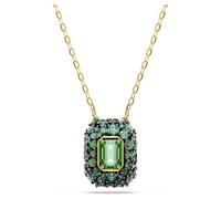 Swarovski Sublima Pendant, Octagon Cut, Green, 18K Gold Finish