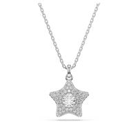 Sublima pendant, Round cut, Star, White, Rhodium plated