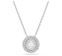 Sublima pendant, Round cut, White, Rhodium plated