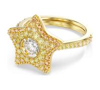 Sublima ring, Round cut, Star, Multicoloured, 18K gold finish