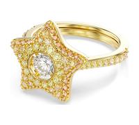 Sublima ring, Round cut, Star, Multicoloured, 18K gold finish