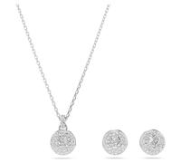 Meteora set, White, Rhodium plated