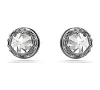 Sublima stud earrings, Spike, White, Ruthenium plated