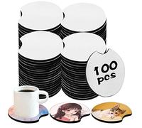 Sublimation 100 PCS Coaster Circular Opening Blank Sublimation Coasters for Thermal DIY Crafts