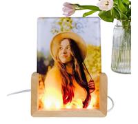 Sublimation Acrylic Blank Photo Frame | Night Led Light Lamp Base Sublimation Acrylic Photo Frame Panel | 6x4in Sublimation Night Lights Blanks Photo Frame For Heat Press Machine Printing