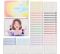 Sublimation Blank Canvas Makeup Bags, AMADAILY Bulk Blank DIY Heat Transfer Cosmetic Makeup Bags, Multicolor, 7.87 x 5.7 Inch 50, Simple