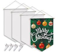 Sublimation Blank Custom Banner, Wall Display Waterproof Canvas Banner, Sublimation Transfer Heat Press Printing Crafts. (4 Pcs)