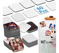 Sublimation Blank Fridge Magnets for Home Kitchen Refrigerator Microwave Oven Wall Door Decoration or Office Calendar with 30 Pcs Sublimation Printing Square Blank, 30 Pcs DIY Metal Magnetic