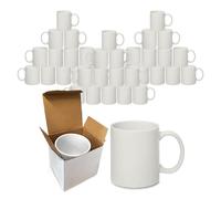 Sublimation Blank Mugs in Bulk Pack | Plain White Cups for Printing, Heat Press, DIY, Personalisation & Christmas Gifts | Mugs for Iced Coffee, Tea & Latte | 110z Ceramic Coffee Cups | Pack of 36