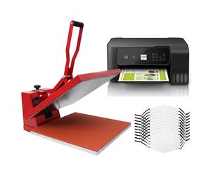 Sublimation Face Mask Blank Printer Heat Transfer 10 Pack | Clam Flat Heat Press