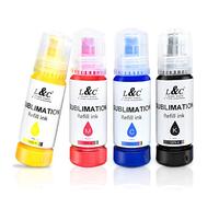 Sublimation Ink for Eco Tank Printer, Sublimation Ink Refill Bottles Compatible for ET-1810 ET-2850 ET-2860 ET-2870 ET-2810 ET-2820 ET-15000 ET-14000 ET-4800 ET-2760 ET-2800 Printer(KCMY)