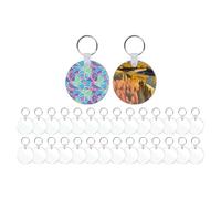Sublimation Keychain Blanks Double Sided Heat Transfer Blanks Board with Rings and Clips for Craft Projects Acrylic Keychain Keyrings