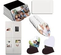 Sublimation Magnet Blanks 50Pcs Heat Transfer Magnetic Stickers 7.5x5.5CM & heart-shaped Custom Sublimation Fridge Magnets DIY Customizable Refrigerator Magnets for Kitchen Offic Wall Door Home Decor