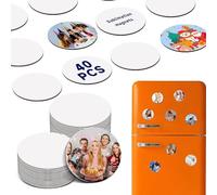 Sublimation Magnets Custom Round Fridge Magnets Personalized Sublimation Blanks Bulk for Home Kitchen Refrigerator Microwave Oven DIY Craft Gifts