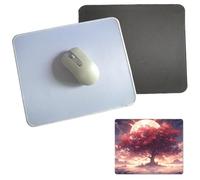 Sublimation Mouse Pads Blanks, 5 pcs Bulk White Mouse Mat with Anti-Slip Rubber Base and Stitched Edges, Easy Gliding, Heat Press Printing Crafts Accessory, Personalized DIY Custom Desk Gaming Mat