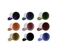 Sublimation Mugs 11oz Coloured Inner Rim Handle Coffee Mug for Heat Transfer Press Printing (Pack of 36) (Light Green)