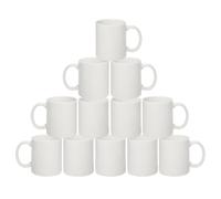 Sublimation Mugs Blank | Plain White Large Handle High Gloss AA Grade Ceramic Mug for Coffee & Tea | Ideal for Gifting & DIY Projects, Heat Press Printing Mugs 11oz (Pack of 12)