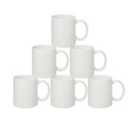 Sublimation Mugs Blank | Plain White Large Handle High Gloss AA Grade Ceramic Mug for Coffee & Tea | Ideal for Gifting & DIY Projects, Heat Press Printing Mugs 11oz (Pack of 6)