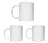 Sublimation Mugs Set of 3 | Plain White Coffee Mugs 11oz with Large Handle | Blank Ceramic Cups for Sublimation Printing, Tea, Coffee, Milk, Hot Chocolate | Safe Packaging with Smash Proof Box