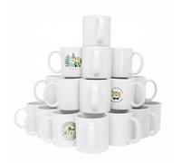 Sublimation Mugs, White Coffee Mugs 11oz Sublimation Coffee Cups AAA Coating Ceramic Mugs with Large Handle, Blanks White Mugs Set with Gift Boxes (24)