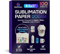 Sublimation Paper 8.5x11 inches,100 Sheets 120 GSM For Any Epson, Sawgrass Inkjet Printer - Sublimation Ink Compatible Heat Transfer Sublimation Paper for T-shirt, Metal, Hats, Mugs - Light Fabric