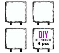 Sublimation Rock Slate Blanks | Durable Matte Photo Slate Plaques | Perfect for DIY Photo Frames, Memorial Plaques, and Decorative Art | Available in Square Shape (19x19cm) | Pack of 4