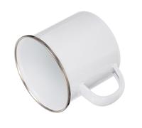 Sublimation Stainless Steel Enamel Mug with Silver Rim, Blank DIY Heat Transfer Coffee Cup for Custom Photos, Sturdy Juice and Serving Cup for Travel and Home