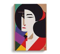 Sublime Abstract Geisha Canvas Print | Gallery Wrapped 30mm Frame Wall Art | 30x20 inches | Ready to Hang | Abstract Picture | Living Room Bedroom Lounge Office