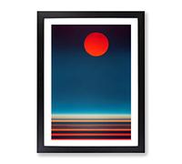 Sublime Abstract Sunset Framed Print | A2 Black Framed Wall Art | Ready to Hang | Abstract Landscape Picture | Living Room Bedroom Lounge Office