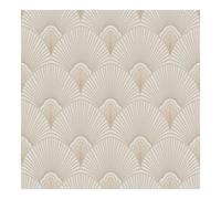 Sublime Art Deco Geometric Natural Wallpaper In Beige Beige