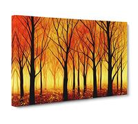 Sublime Autumn Forest Canvas Print | Gallery Wrapped 30mm Frame Wall Art | 30x20 inches | Ready to Hang | Contemporary Landscape Picture | Living Room Bedroom Lounge Office