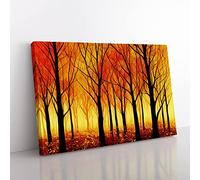 Sublime Autumn Forest Canvas Wall Art Print Ready to Hang, Framed Picture for Living Room Bedroom Home Office Décor, 60x40 cm (24x16 Inch)