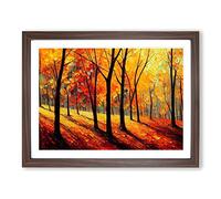 Sublime Autumn Forest Vol.1 Abstract H1022 Framed Print for Living Room Bedroom Home Office Décor, Wall Art Picture Ready to Hang, Walnut A3 Frame (46 x 34 cm)