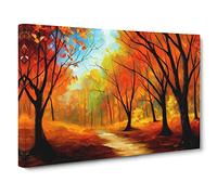 Sublime Autumn Forest Vol.2 Abstract Canvas Wall Art Print Ready to Hang, Framed Picture for Living Room Bedroom Home Office Décor, 30x20 Inch (76x50 cm)