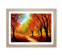 Sublime Autumn Forest Vol.2 Abstract Framed Print | A3 Oak Framed Wall Art | Ready to Hang | Abstract Landscape Picture | Living Room Bedroom Lounge Office