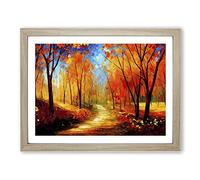 Sublime Autumn Forest Vol.3 Abstract H1022 Framed Print for Living Room Bedroom Home Office Décor, Wall Art Picture Ready to Hang, Oak A4 Frame (34 x 25 cm)